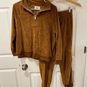 Madewell Brown Velour Zip-Up